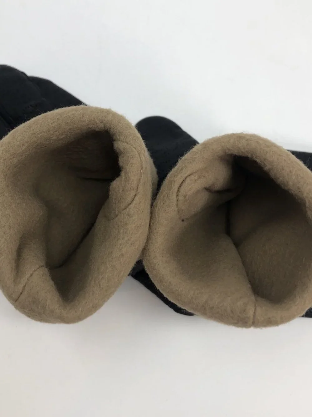 Fownes Gloves Womens 7.5 Medium Black Vintage Leather Fleece Lining Winter Warm*
